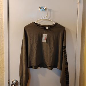 H&M Divided Khaki Ribbed Top